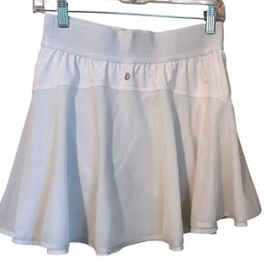 lululemon Morning Match Skirt White Size 6 Tall Long Tennis Pickleball Preppy